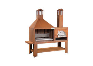 Combinato Forno-BBQ corten